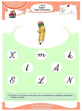 Çocuklar İçin K Sesi Çalışma Sayfaları 